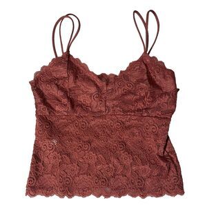 New Kathy Casual Unpadded Floral Lace Bralette Top SIze L/XL Juniors